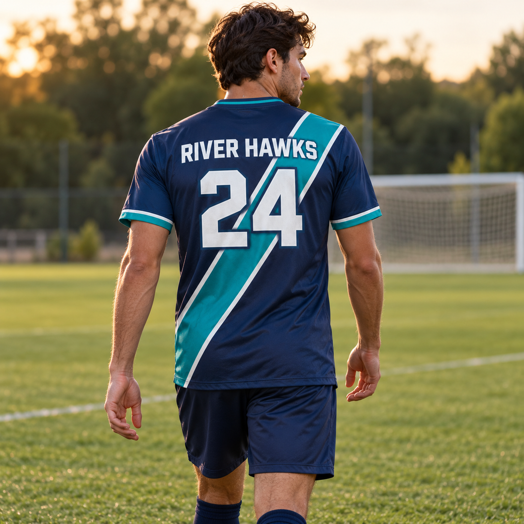 Soccer Jersey - Crewneck (AOPTS) back on player - name and number