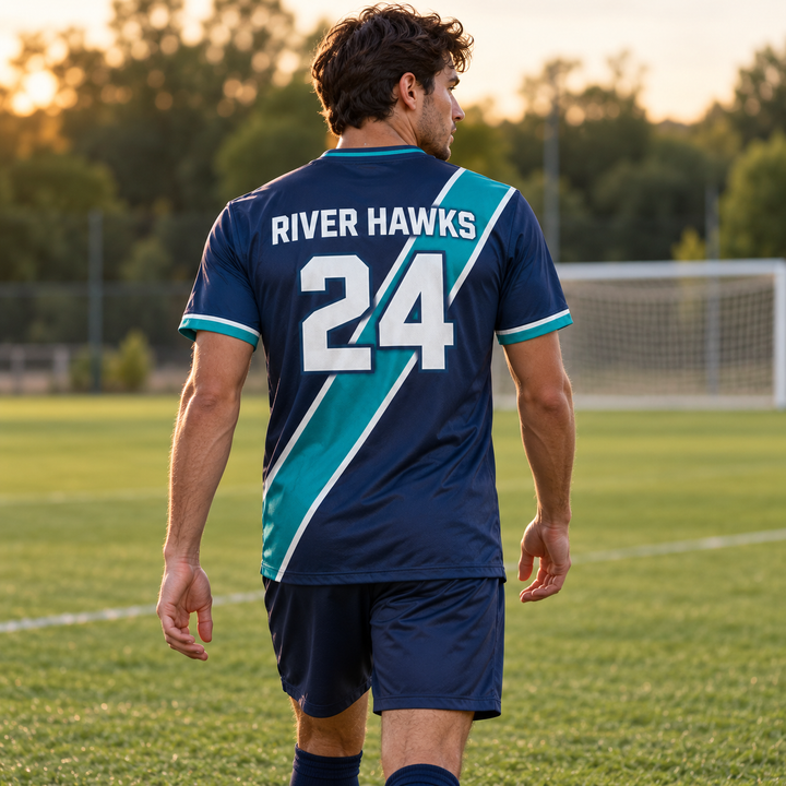 Soccer Jersey - Crewneck (AOPTS) back on player - name and number