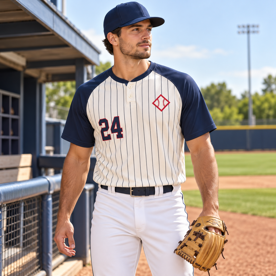 2-Button Henley Baseball Jersey - lifestyle
