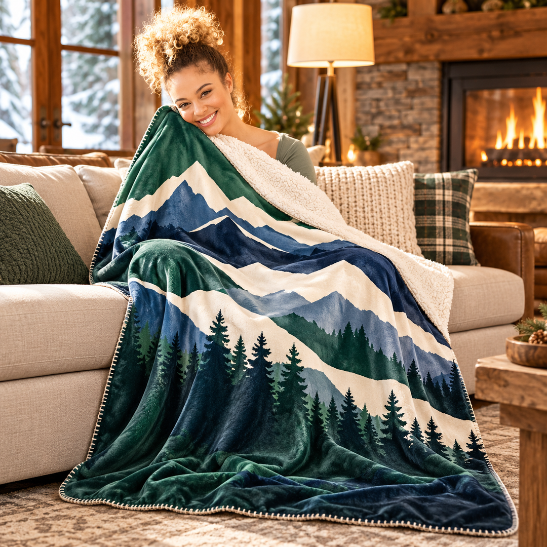 Custom Sublimated 60x80 Sherpa Blanket - lifestyle