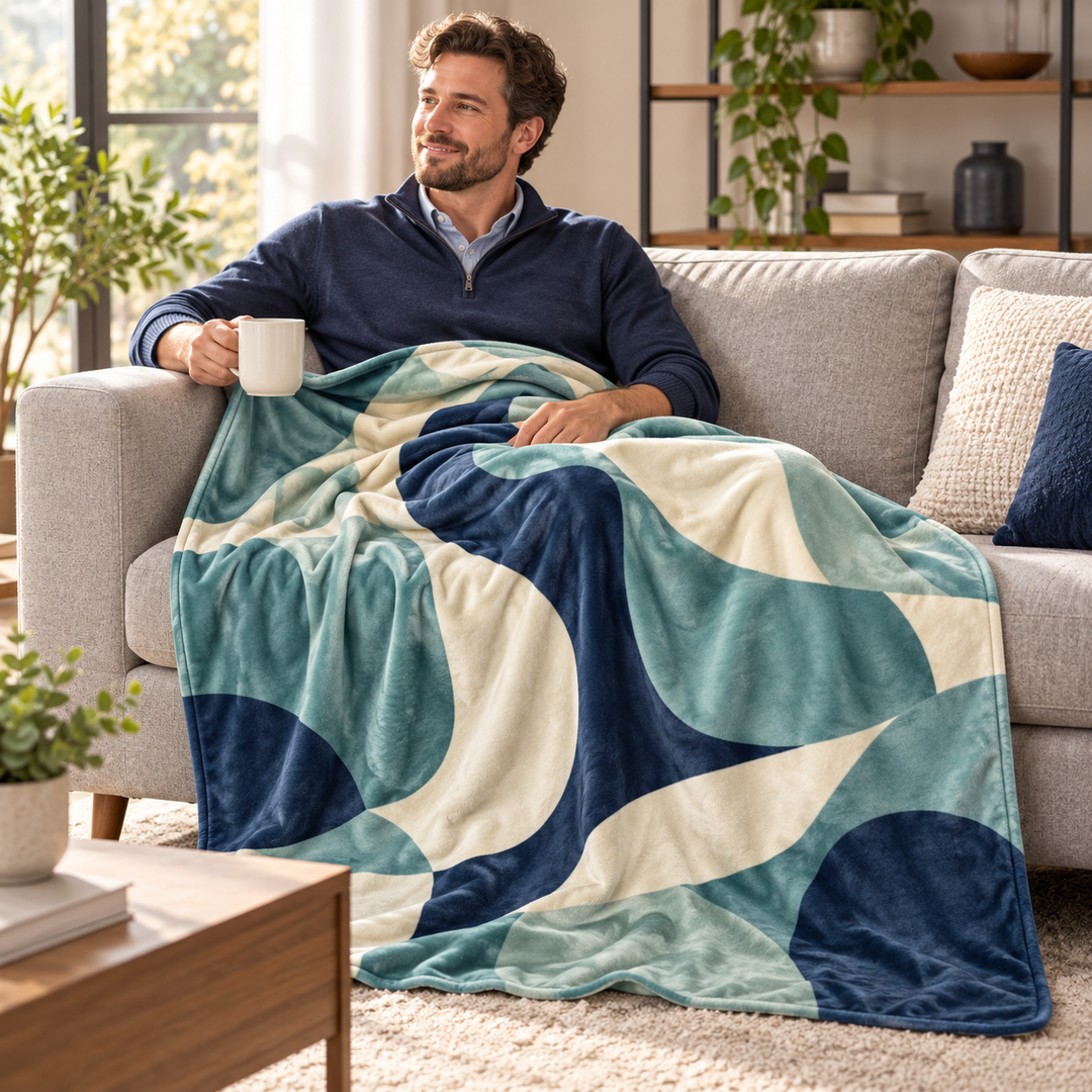 Sublimated 280gsm Silky Touch Fleece Blanket- 50" X 60" - Printed/Pressed in USA - lifestyle