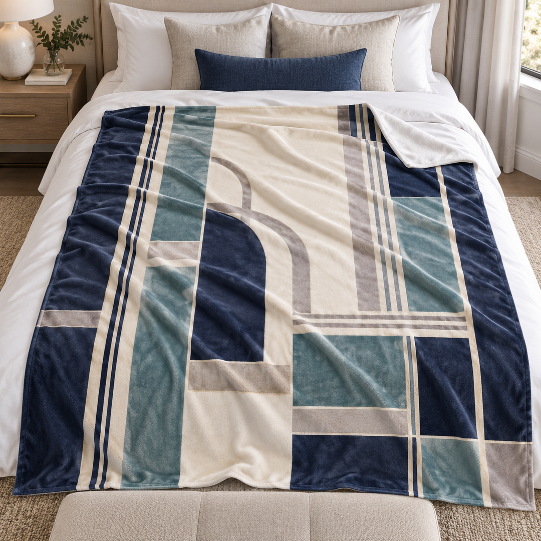 Sublimated 280gsm Silky Touch Fleece Blanket- 60" x 80" - Printed/Pressed in USA - lifestyle