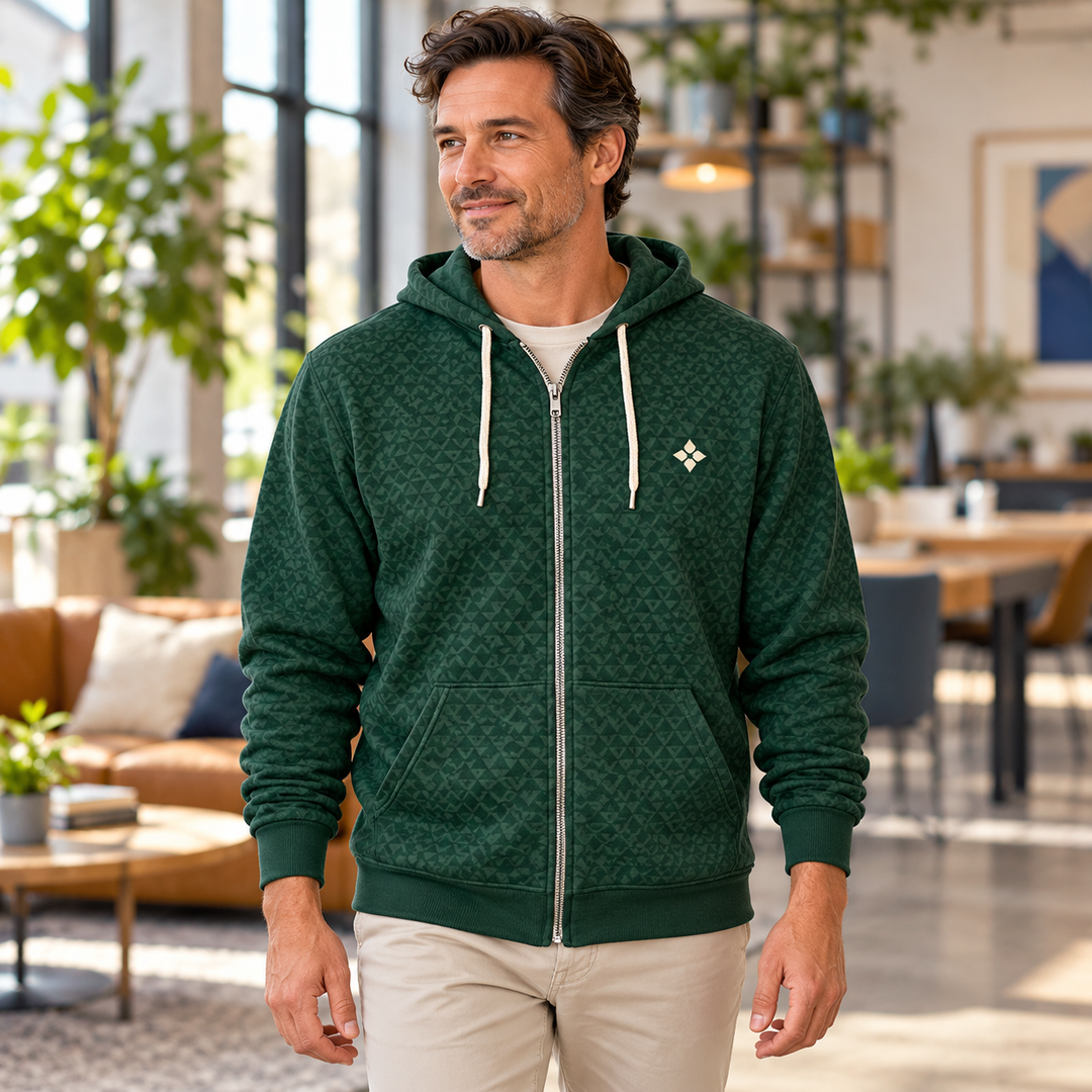 Unisex Zip-Up Pullover Hoodie - lifestyle