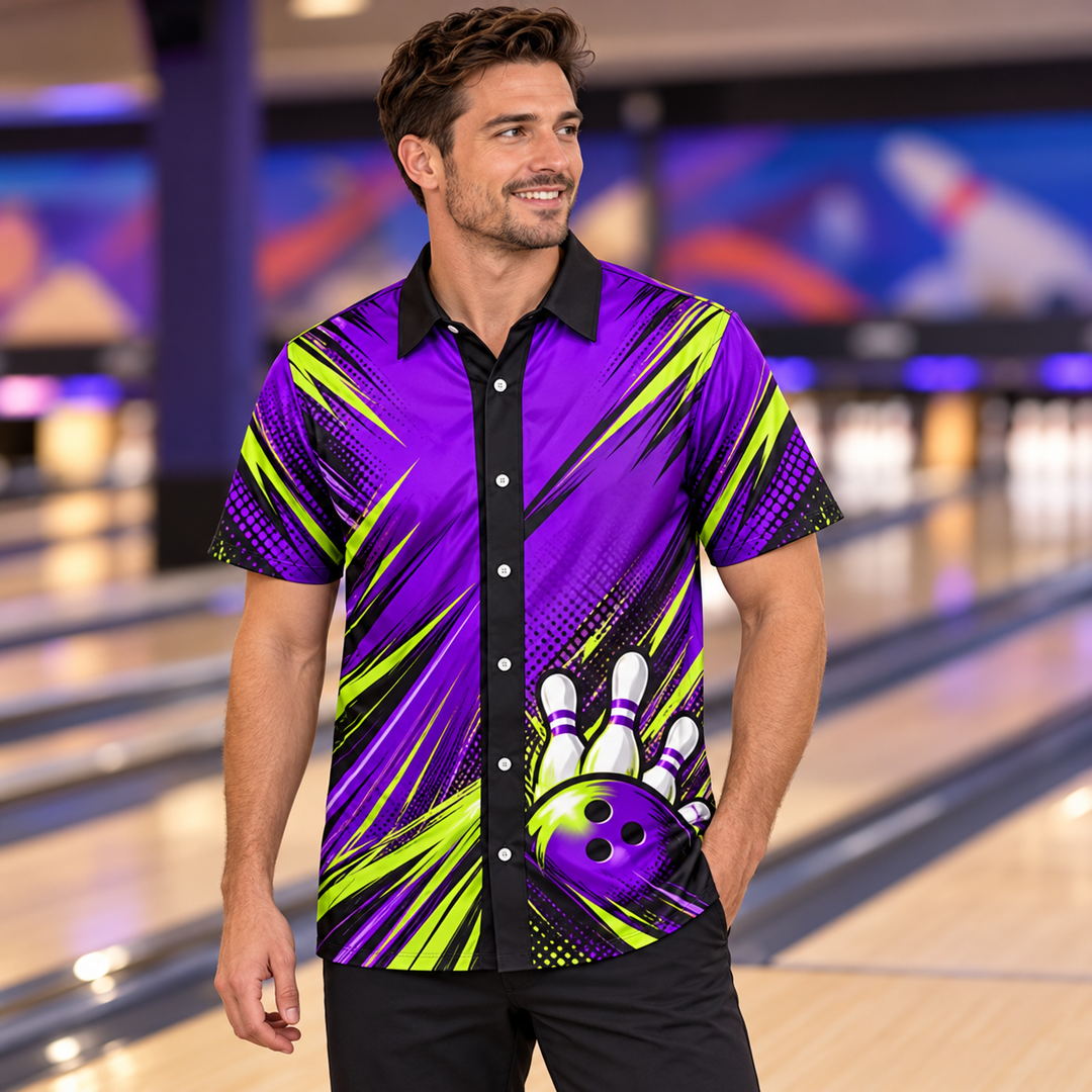 Bowling Short Sleeve Button-Up - lifestyle