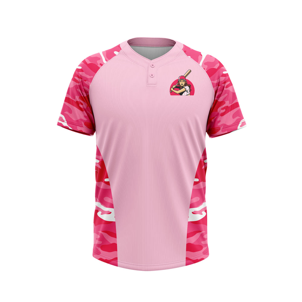 Custom Sublimated 2-Button Henley Baseball Jersey by UBX Inc.