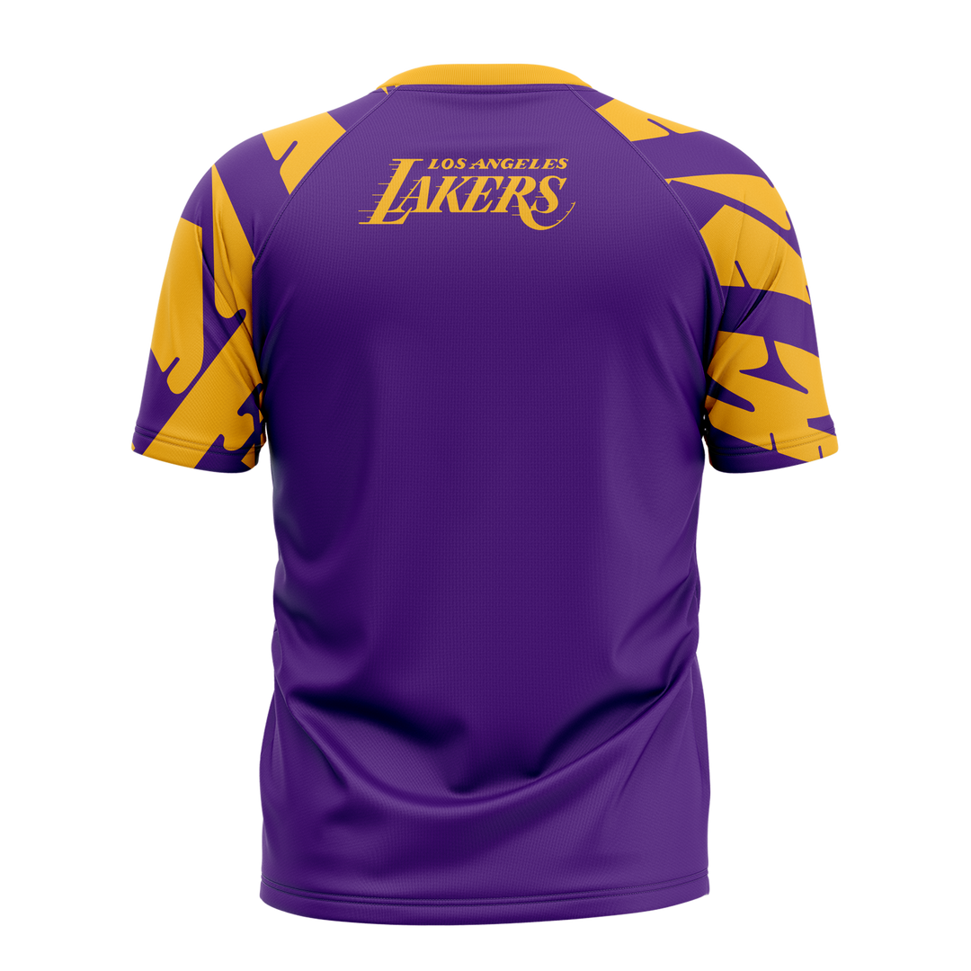 Women's Los Angeles Lakers Color Sleeves Baseball Jersey - All